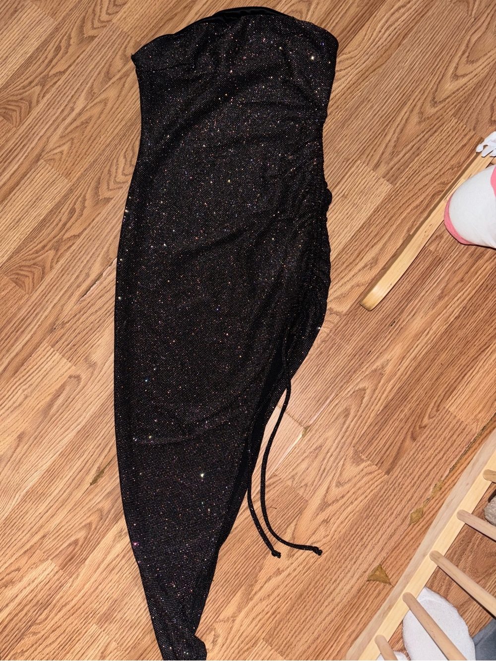 Source Unknown Black Sparkle Strapless Bodycon Dress
